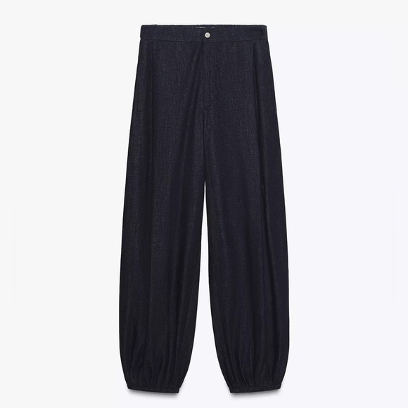 ZARA TRF DENIM BOMBAH PANTS - Picture 4 of 9